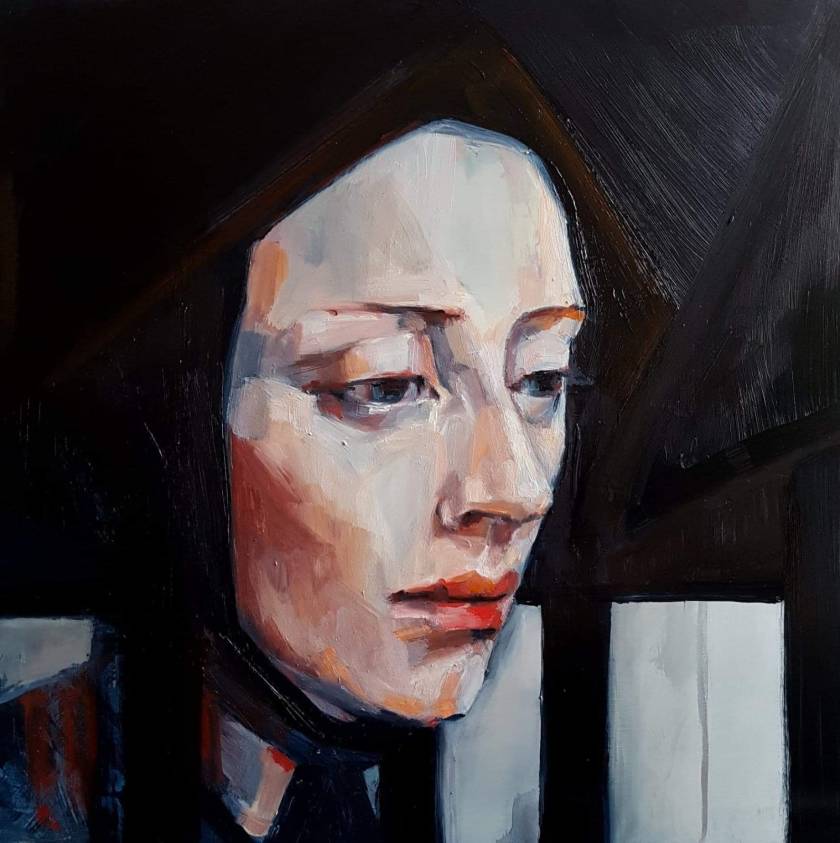 STILLNESS, oils on aluminium, 30cm x 30cm plus frame, £950